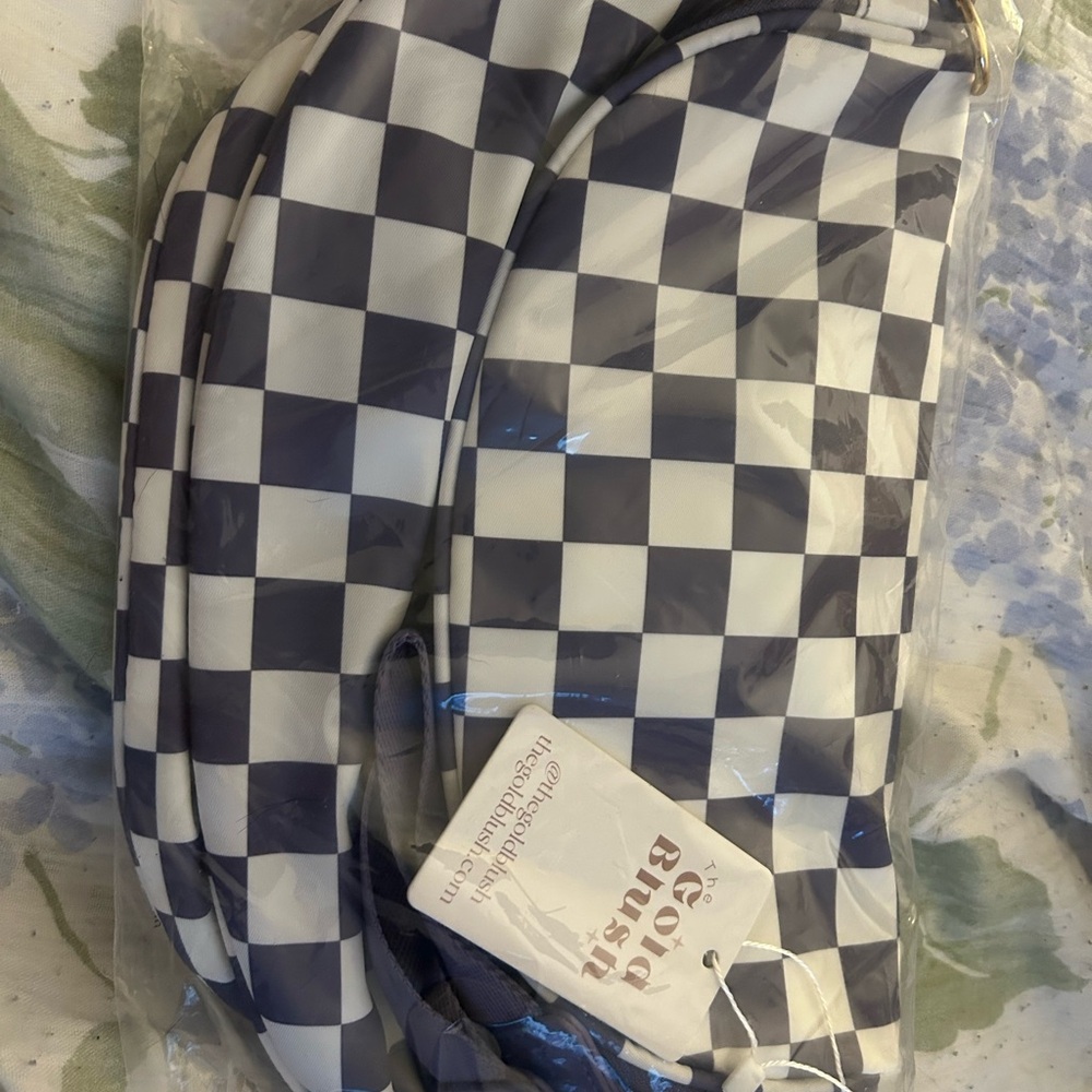 Gold Blush purple Checkered Shoulder bum bag